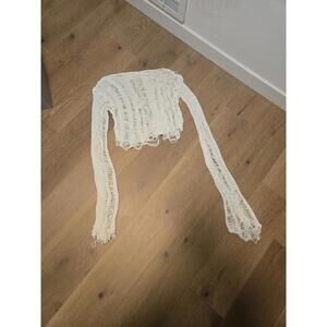 Handknitted Oversized Sleeves Long Sleeve Crop Top Grunge